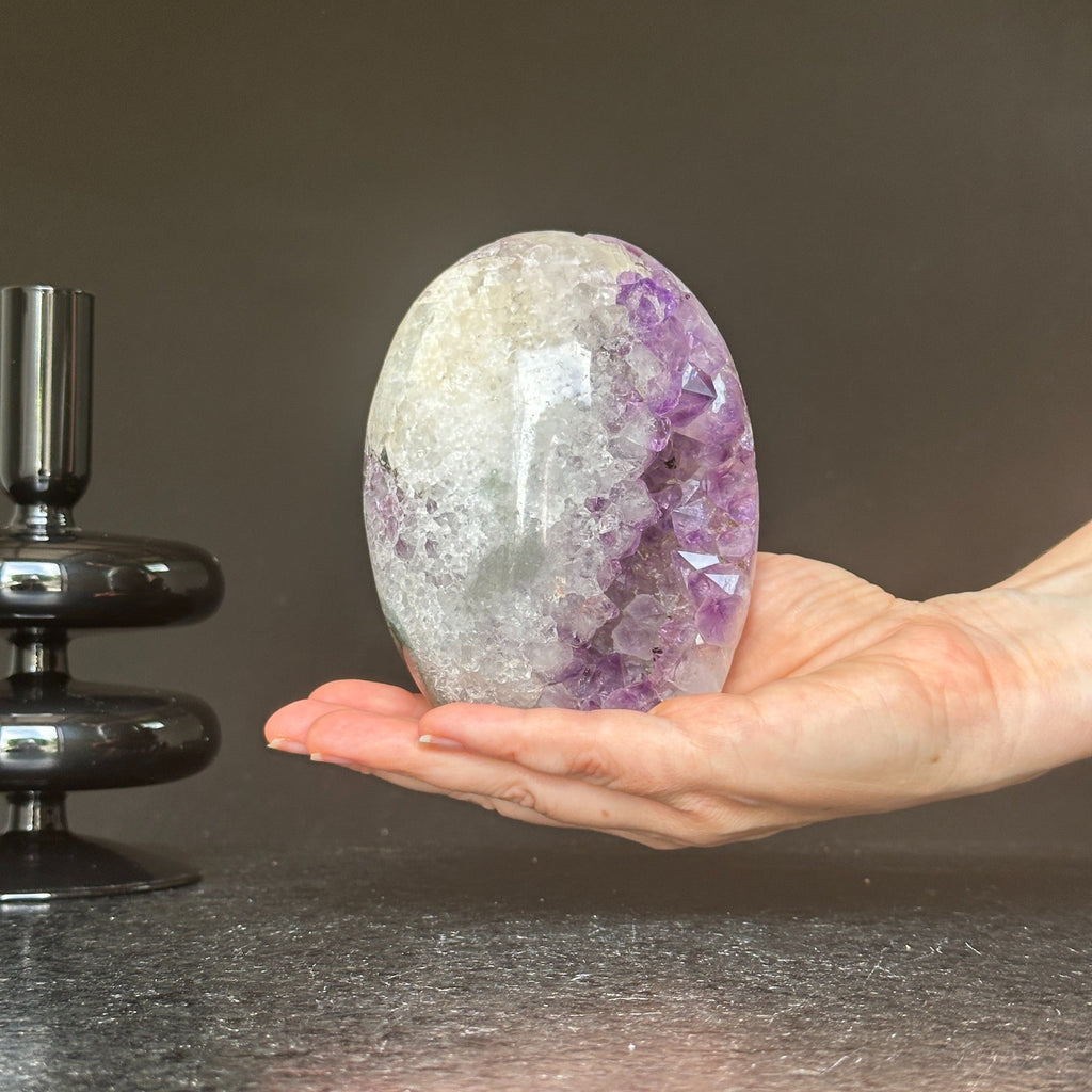 Natural Amethyst Quartz Geode Egg