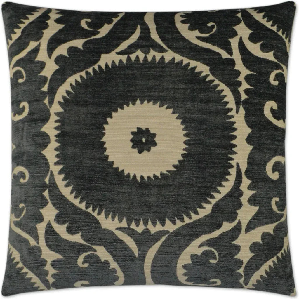 Nebo Smoke Black Throw Pillow With Insert