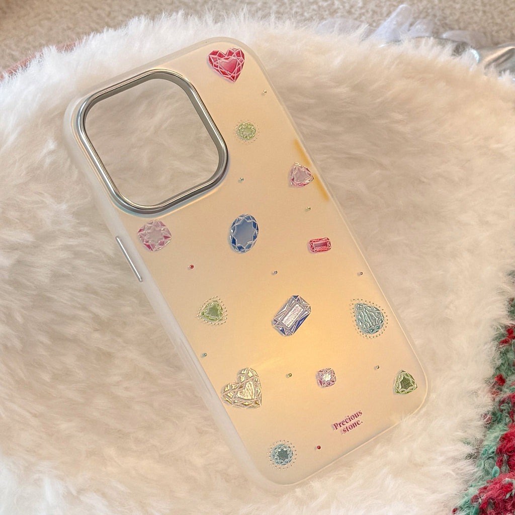 Gilt colored gemstones for iphone17Promax mobile phone case 16 electroplating 15 anti-drop hard 13 laser advanced
