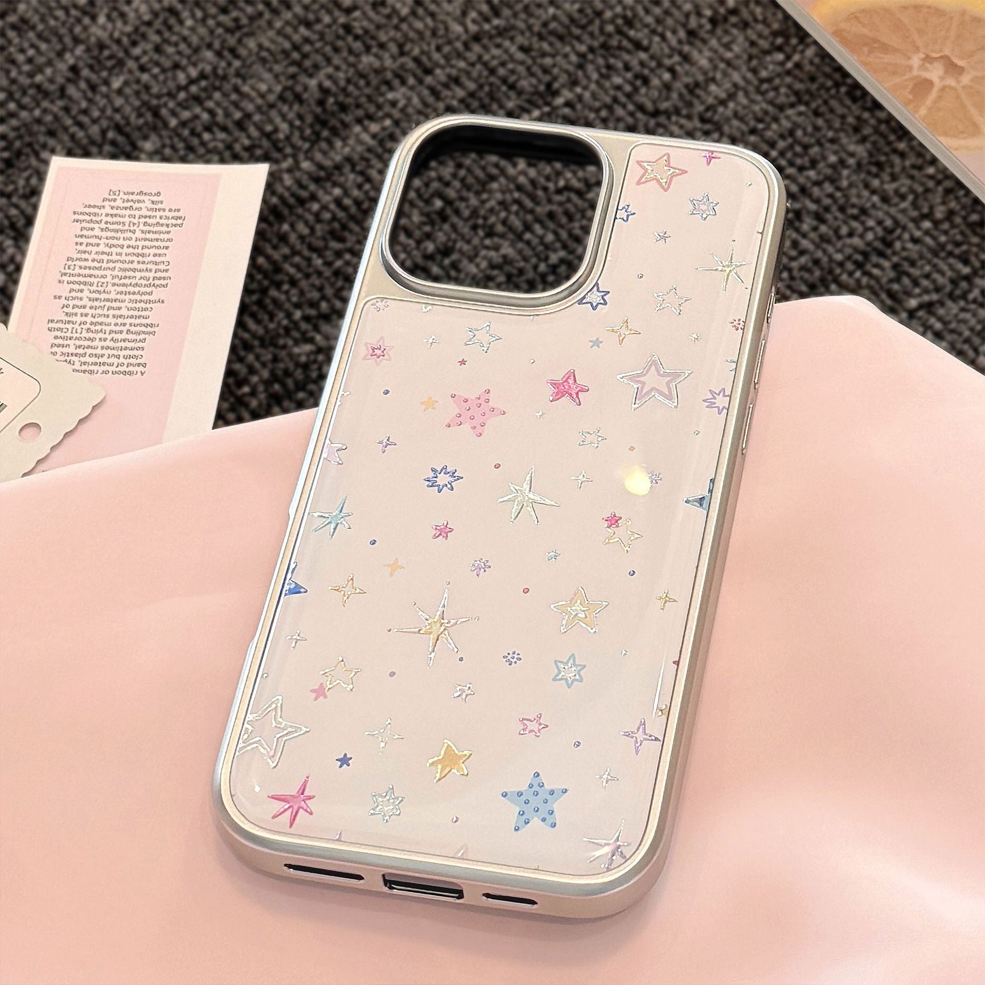 Gilt applicable to Apple 15promax mobile phone case iphone16 Epoxy dopamine star 17 electroplating 14 Huawei
