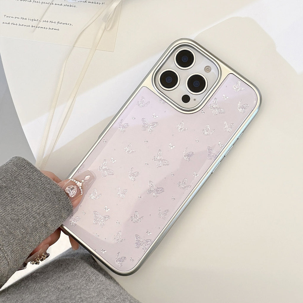 Gilt ins purple butterfly is suitable for Apple 15pro max mobile phone case iphone16 Epoxy 17 electroplating 14 Huawei