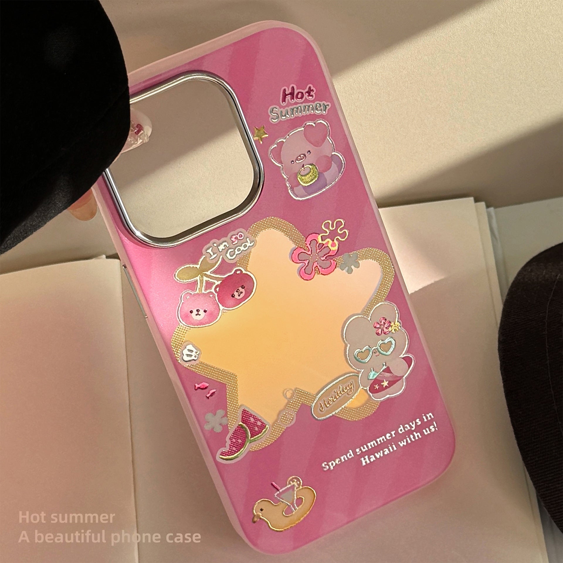 Gilt rose red cartoon for iphone17 mobile phone case Apple 15Promax anti-drop 14 electroplating 13 laser 11