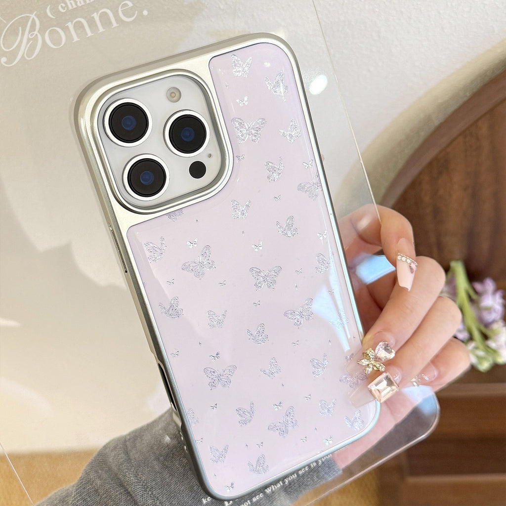 Gilt ins purple butterfly is suitable for Apple 15pro max mobile phone case iphone16 Epoxy 17 electroplating 14 Huawei