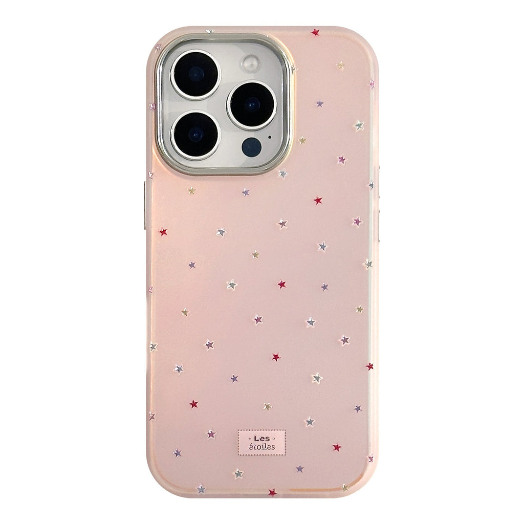 Gilt colored stars for iphone17Promax mobile phone case Apple 16 laser 13 anti-drop 14 fresh 15