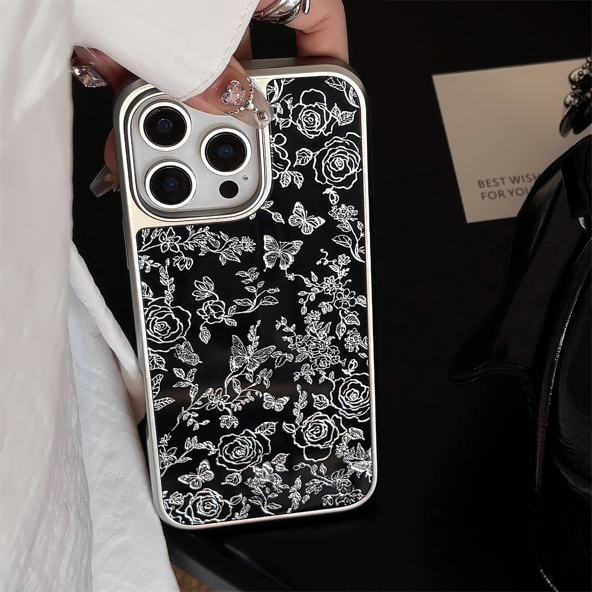 Gilt Apple 16promax mobile phone case iphone17 electroplating 13/14 butterfly 15 premium sense suitable for Huawei