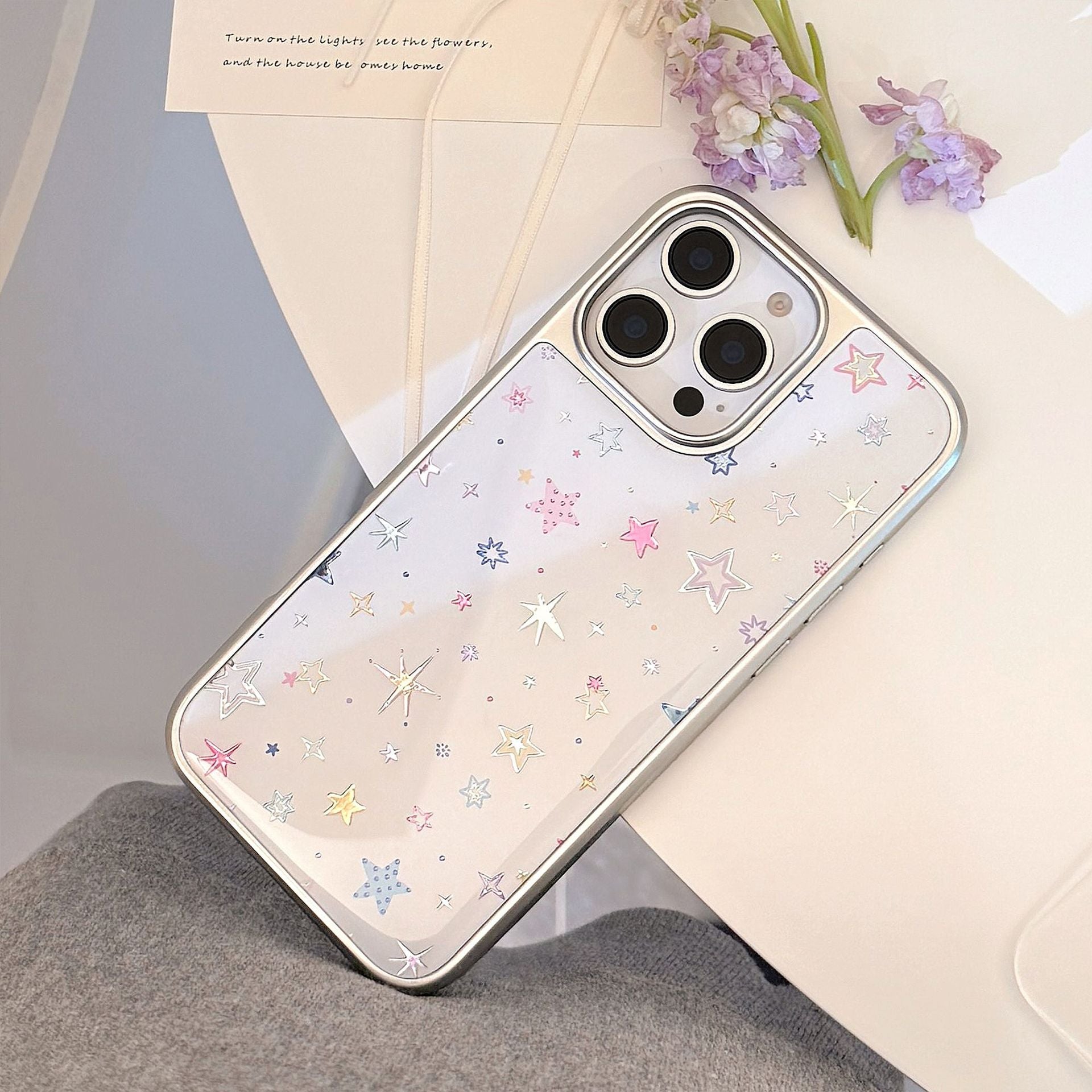 Gilt applicable to Apple 15promax mobile phone case iphone16 Epoxy dopamine star 17 electroplating 14 Huawei