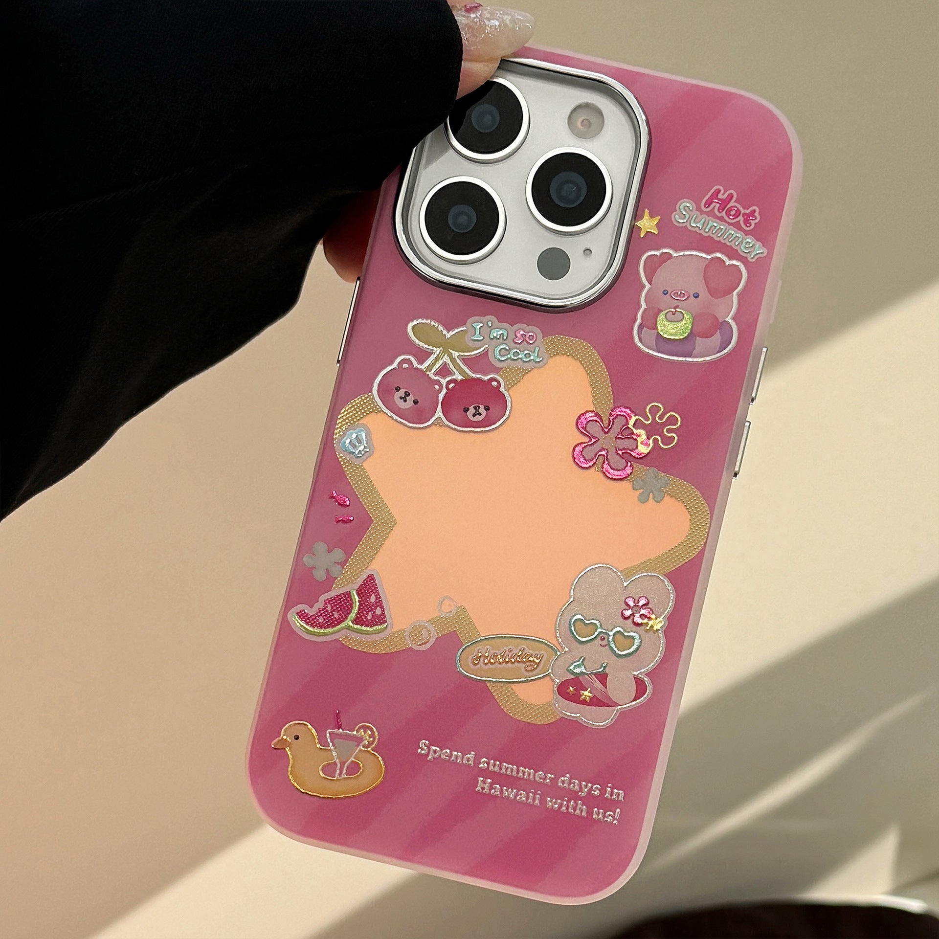 Gilt rose red cartoon for iphone17 mobile phone case Apple 15Promax anti-drop 14 electroplating 13 laser 11
