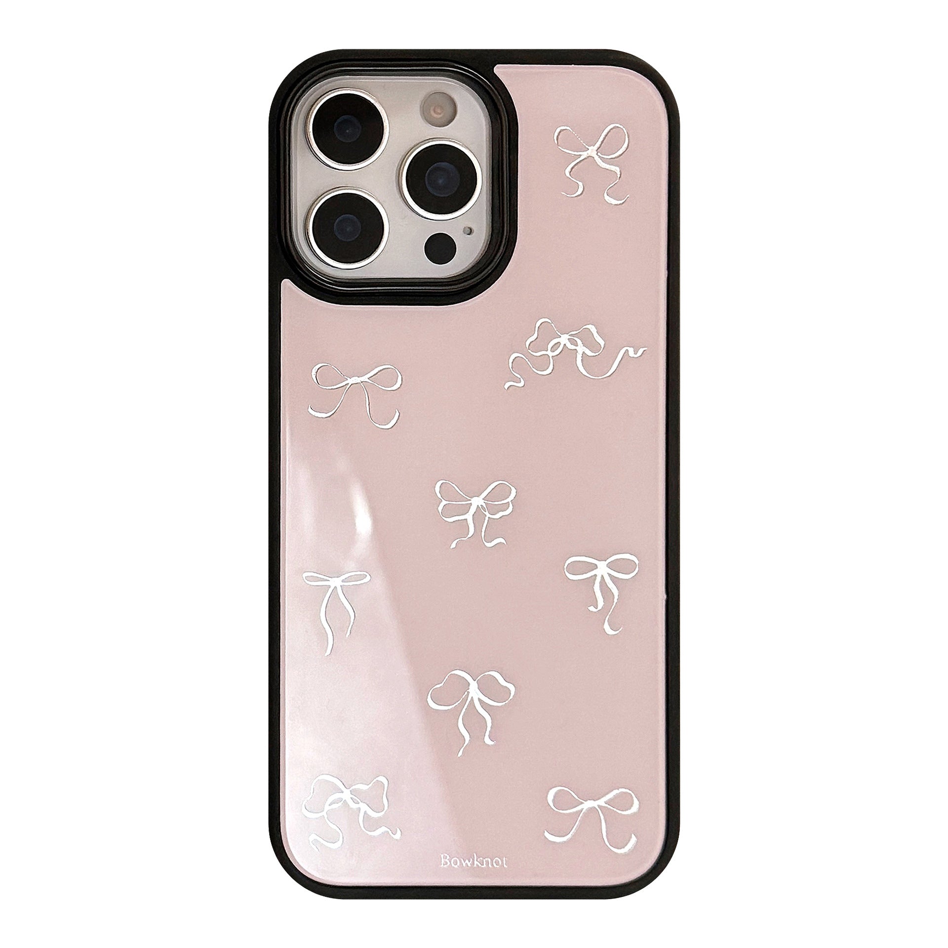Gilt is suitable for iphone16promax Apple 15 mobile phone case 13 glass 14 light luxury 17 pink bow hair