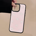 Gilt is suitable for iphone16promax Apple 15 mobile phone case 13 glass 14 light luxury 17 pink bow hair