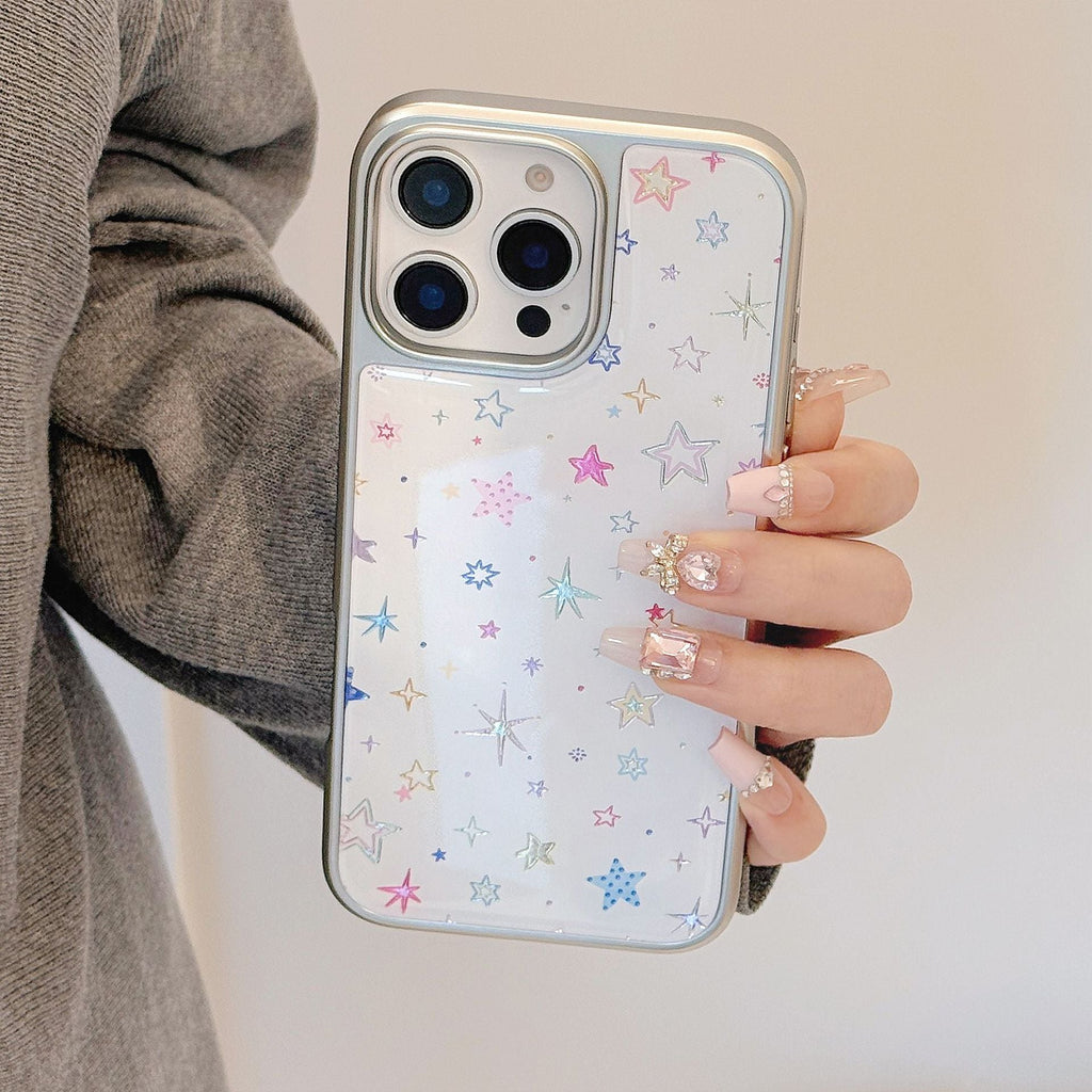 Gilt applicable to Apple 15promax mobile phone case iphone16 Epoxy dopamine star 17 electroplating 14 Huawei