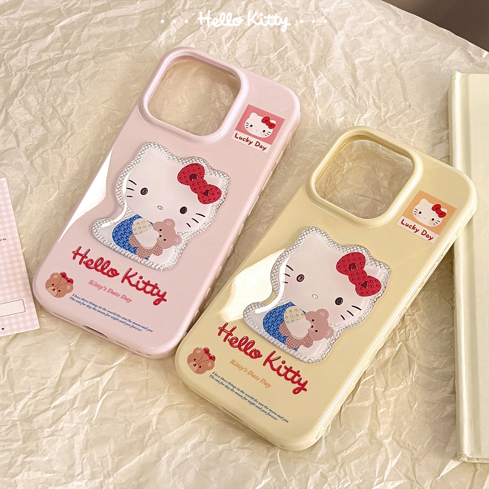 Gilt three-dimensional cartoon cat for 17promax Apple 16 mobile phone case iphone14 lanyard 13 girl