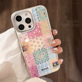 Gilt ins plaid splicing 16pro max mobile phone case iphone17 apple 15 electroplating 14 hard applicable to huawei