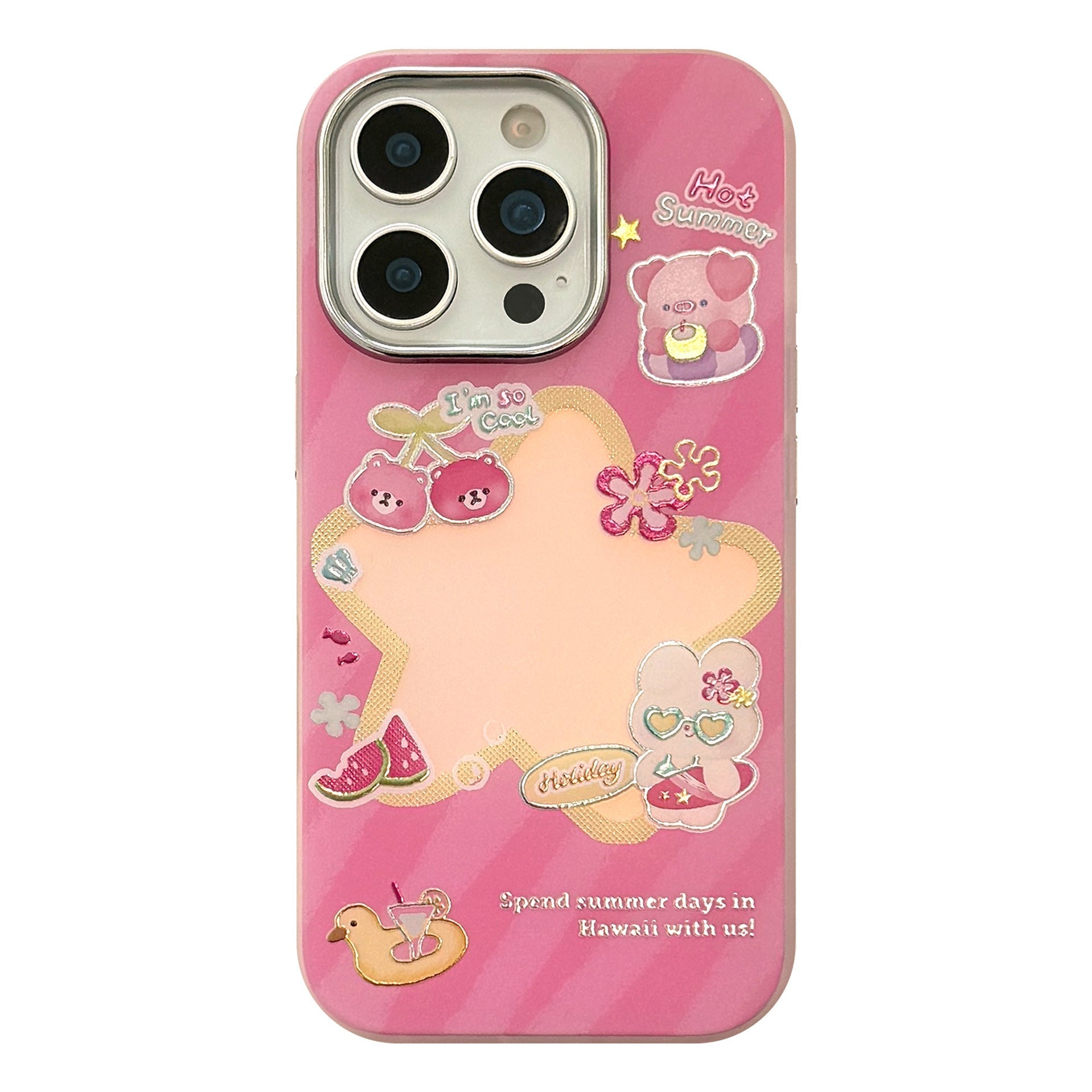 Gilt rose red cartoon for iphone17 mobile phone case Apple 15Promax anti-drop 14 electroplating 13 laser 11