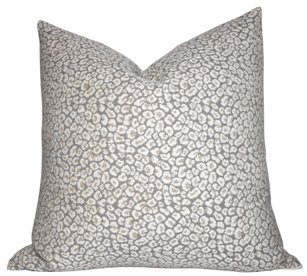 Spotted Velvet Pillow Cover in Ivory Natural
