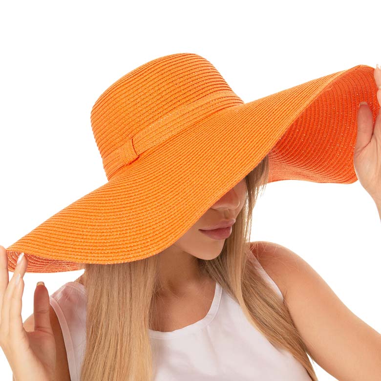 Solid Floppy Straw Sun Hat