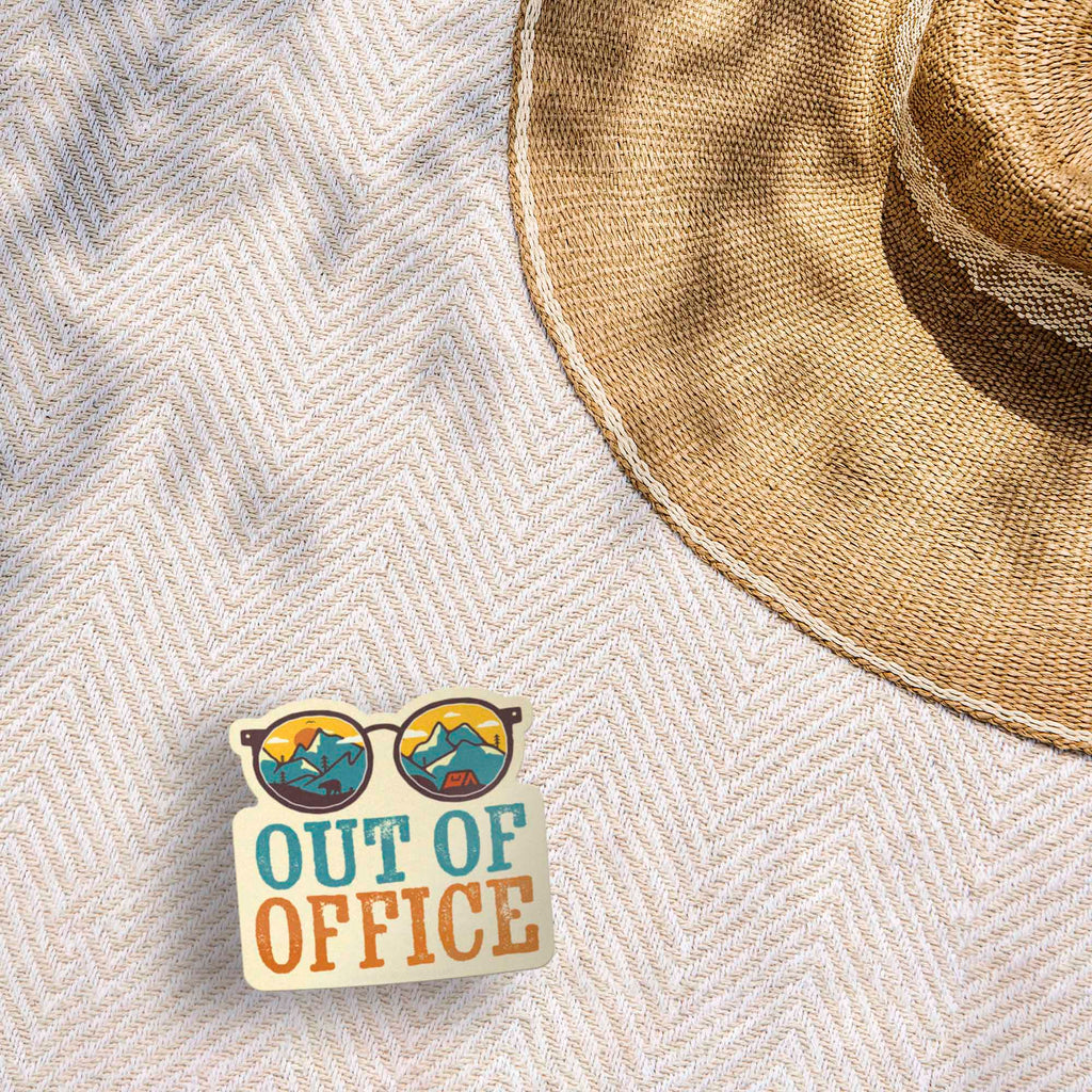 Out of Office Camping Sticker