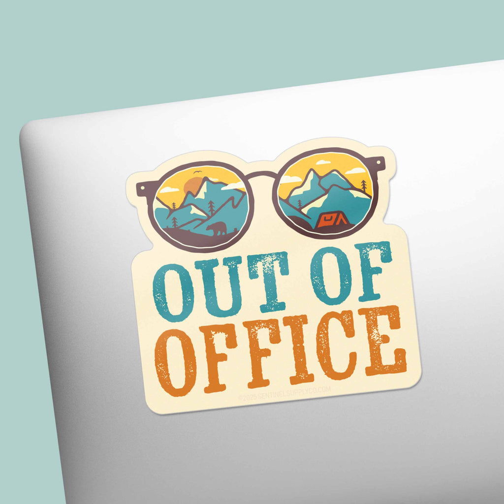 Out of Office Camping Sticker