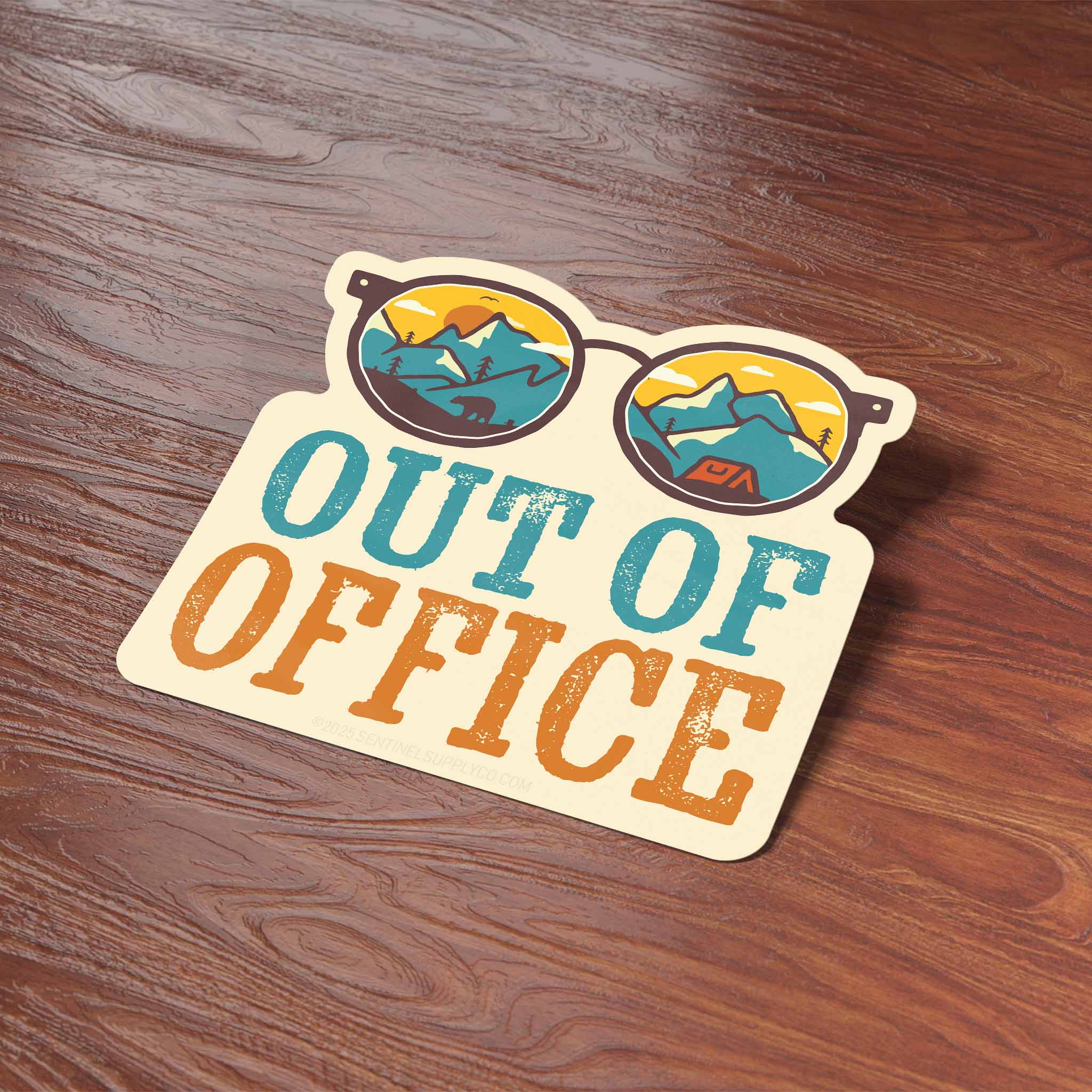 Out of Office Camping Sticker