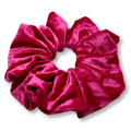 Bright Pink Crushed Velvet Scrunchie