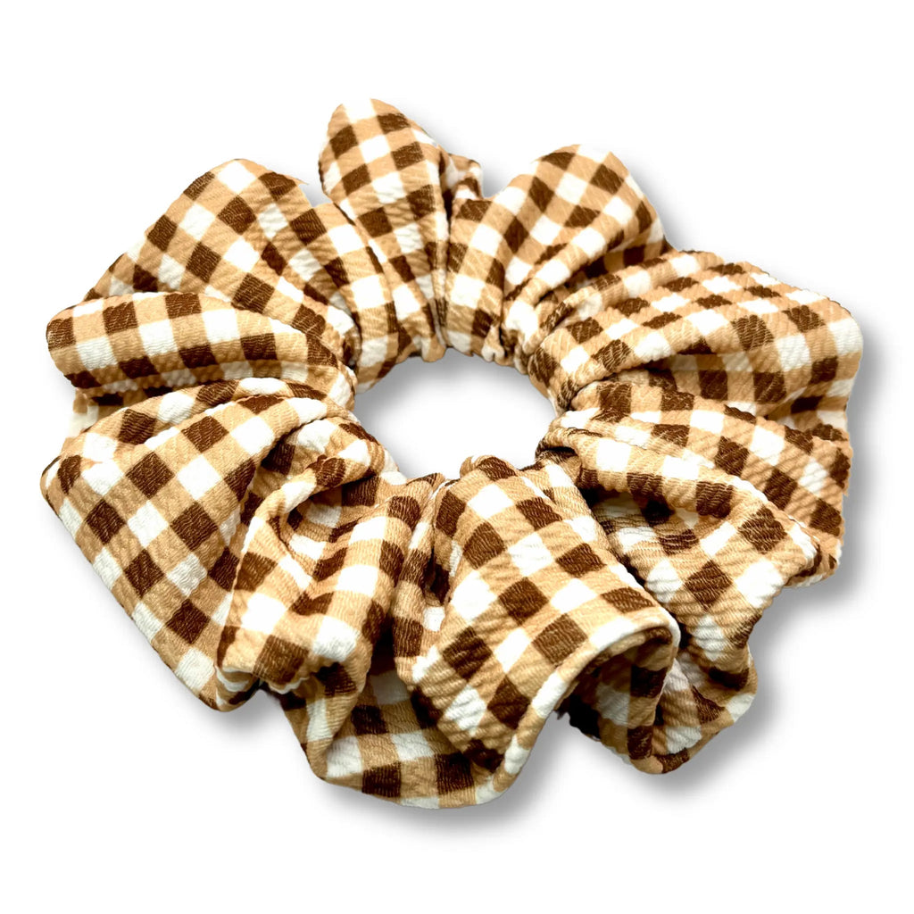 Brown Plaid Bullet Thanksgiving Scrunchie