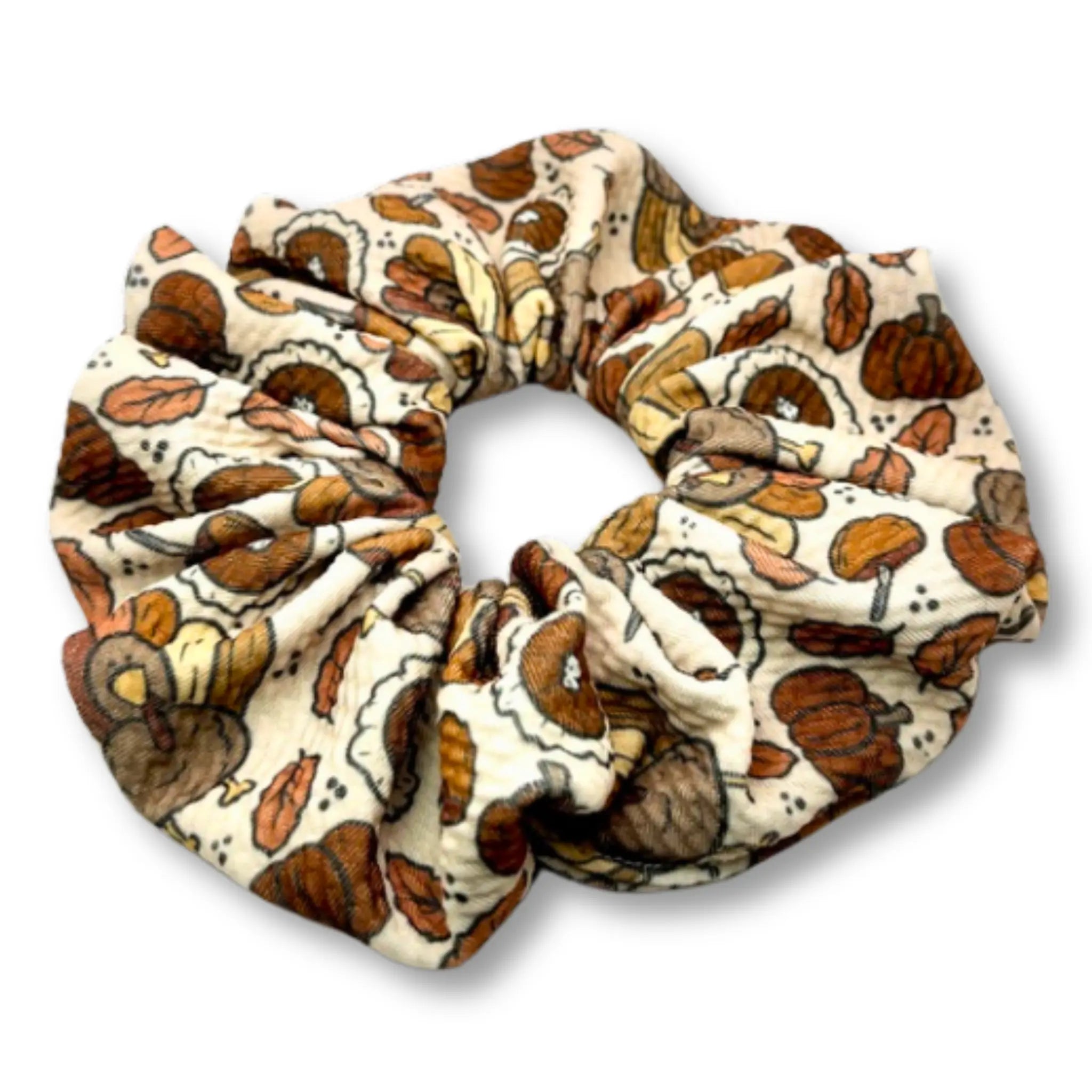 Turkey and Pie Thanksgiving Bullet Scrunchie