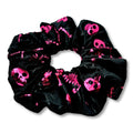 Pink Skeleton Velvet Halloween Scrunchie