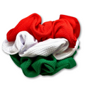 Green, Red and White Scrunchie Trio