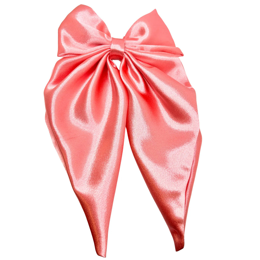 Giant Pink Silk Long Tail Bow