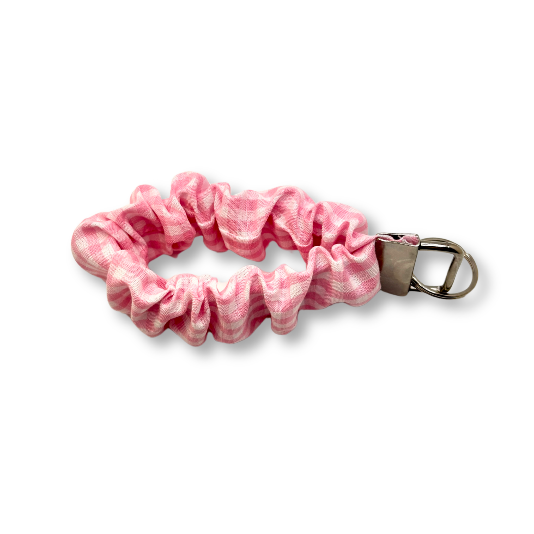 Pink Gingham Spring Scrunchie Wristlet