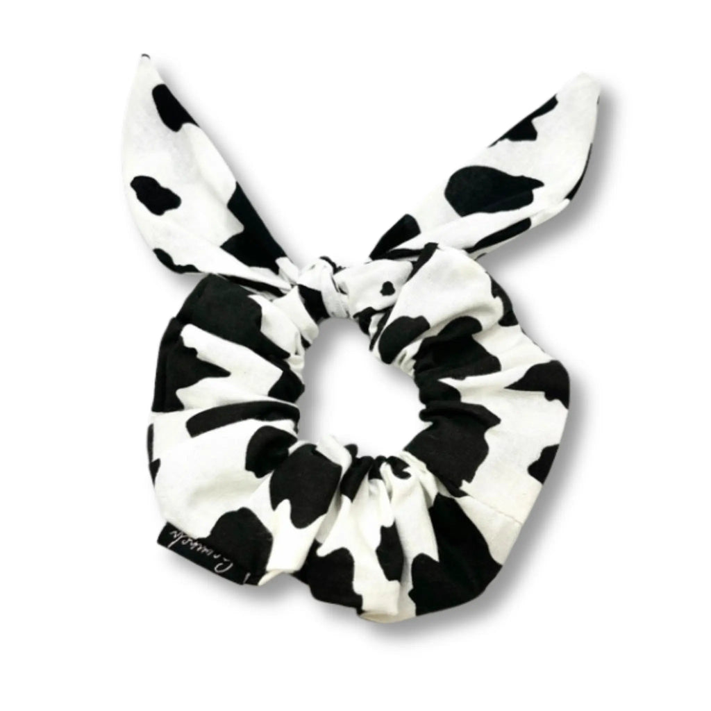Mini Cow Print Tie Scrunchie