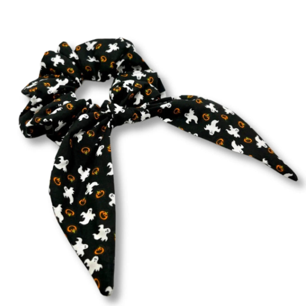 Mini Ghost and Pumpkin Tie Scrunchie