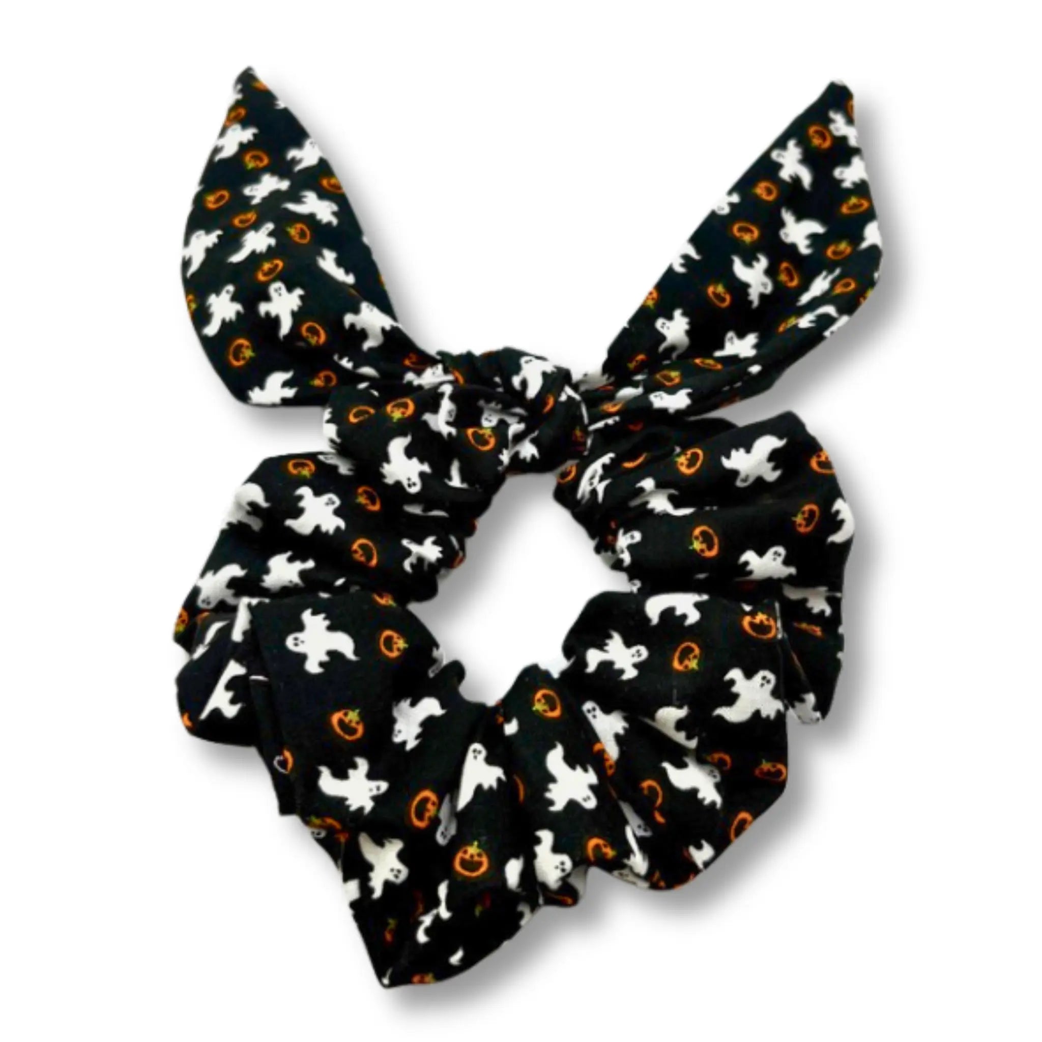Mini Ghost and Pumpkin Tie Scrunchie