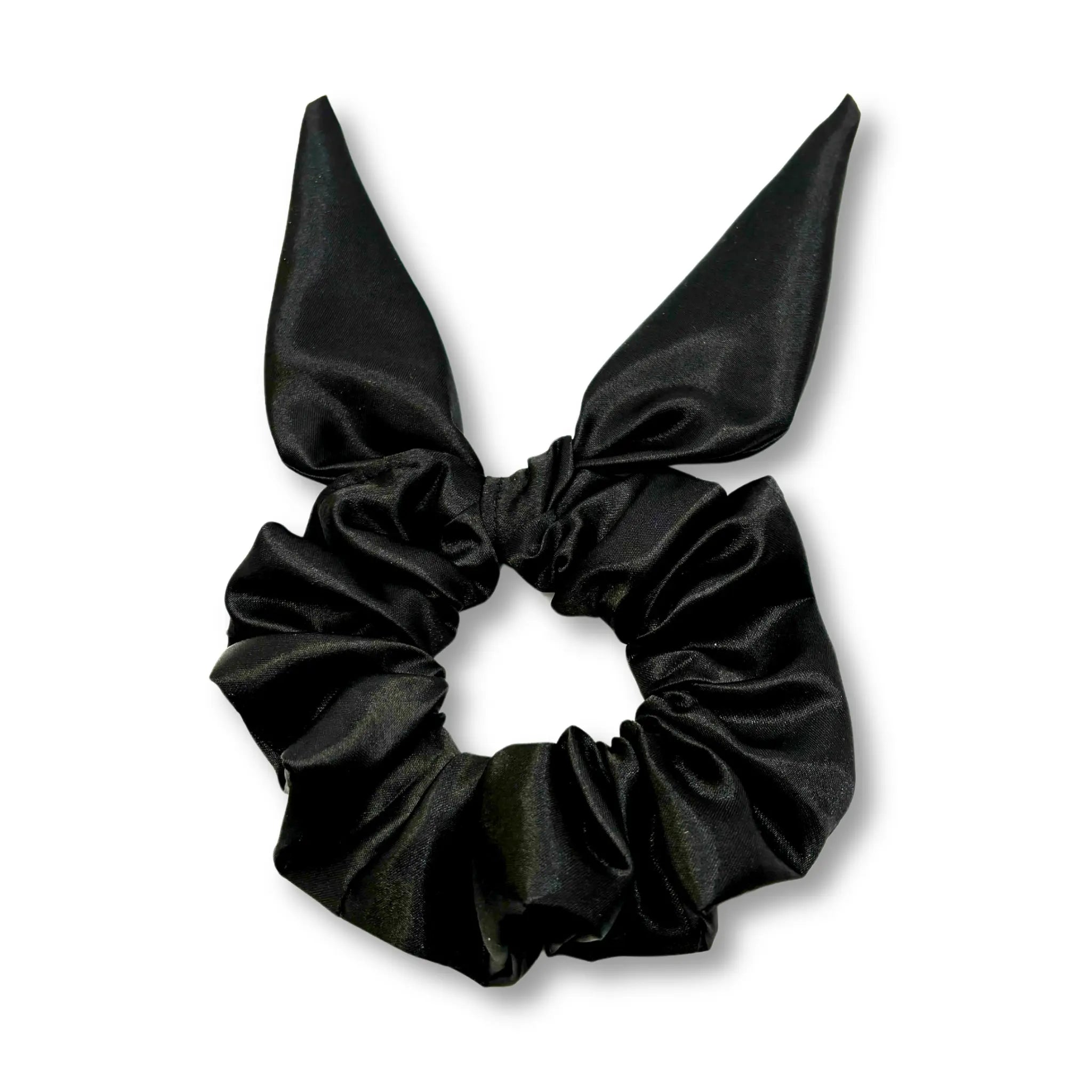 Mini Black Silk Tie Scrunchie