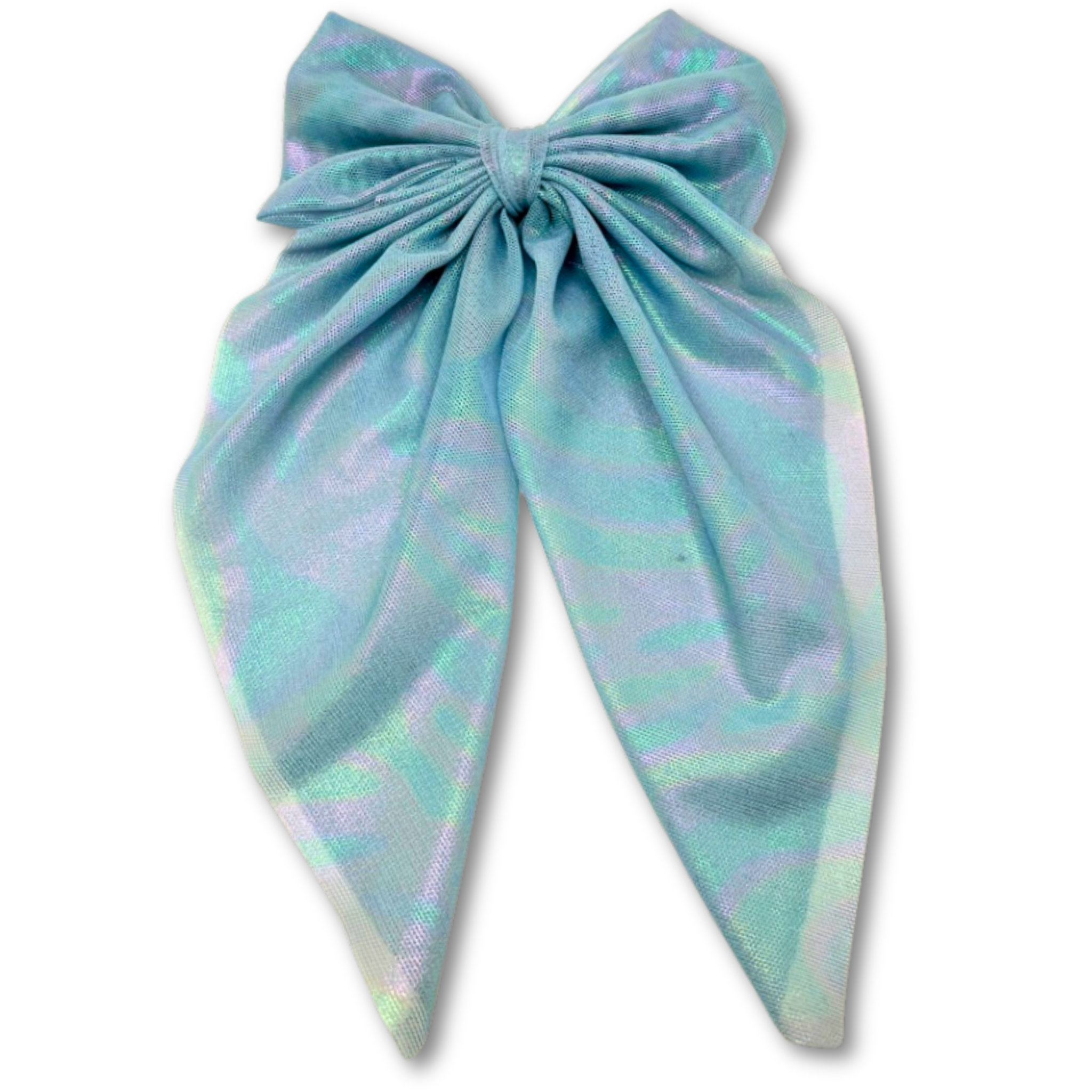 Iridescent Blue Long Tail Bow