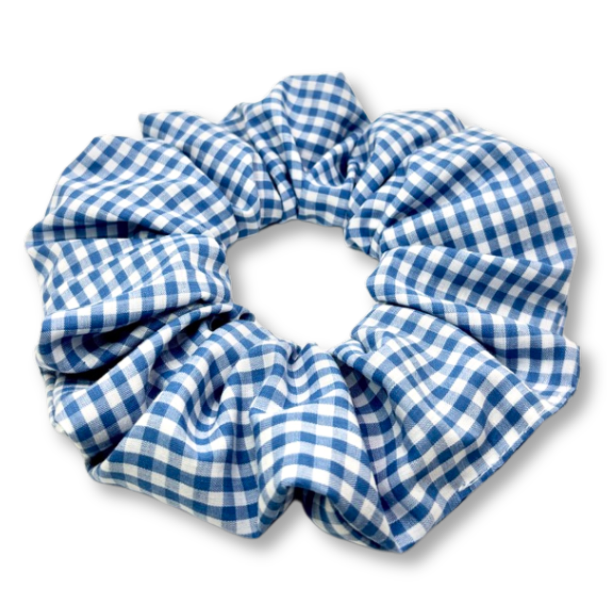 Blue Gingham Spring Scrunchie