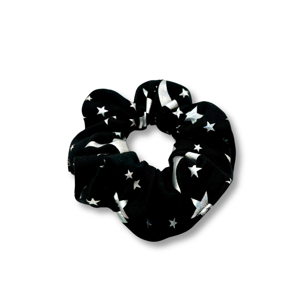 Mini Holographic Moon and Star Halloween Scrunchie