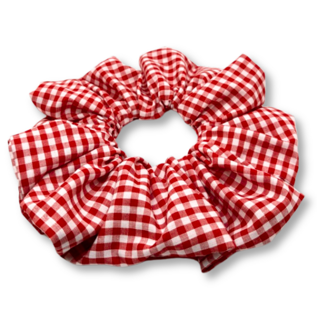Red Gingham Spring Scrunchie
