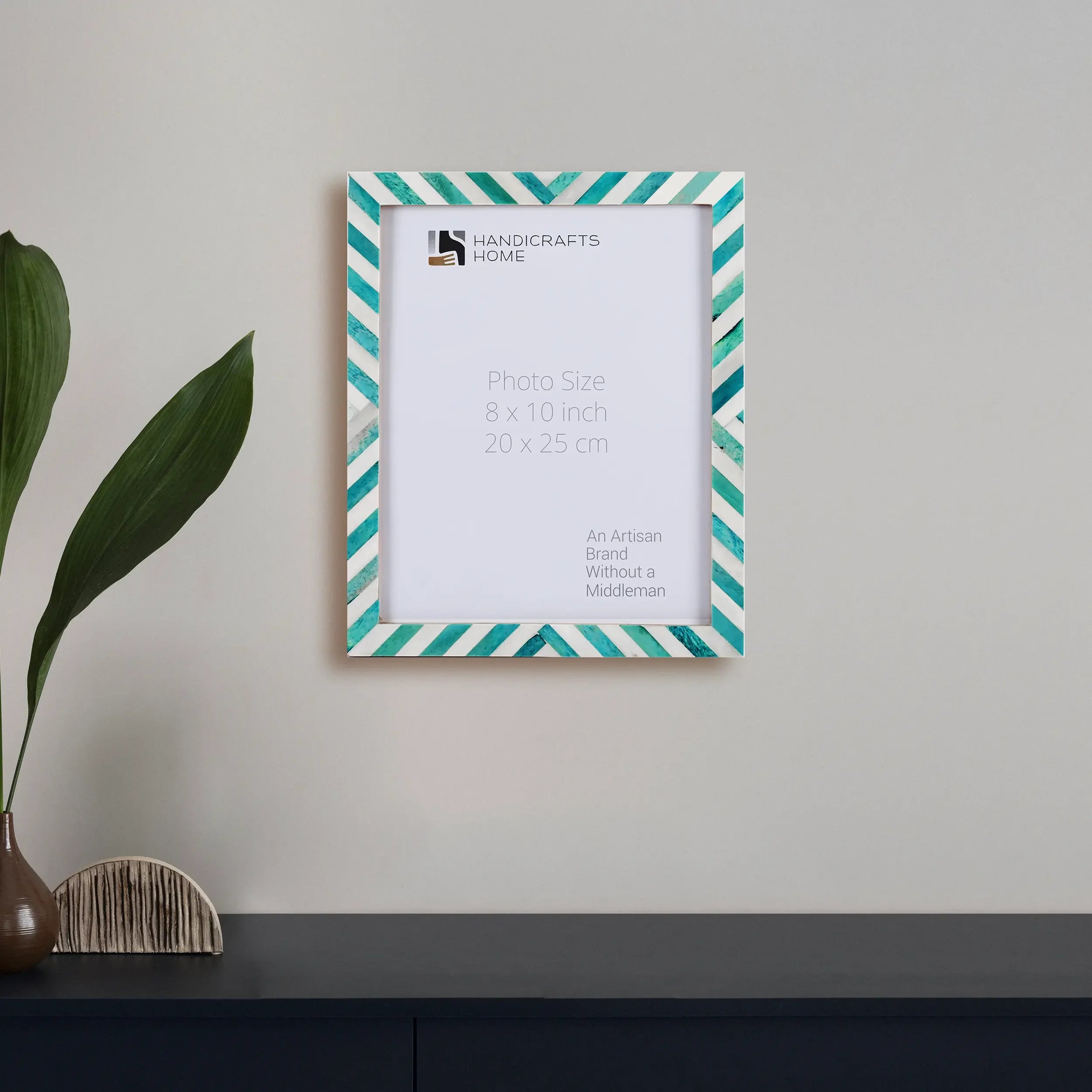 Poster Frames Chevron Collection Bone Inlay, Green, 6 Sizes