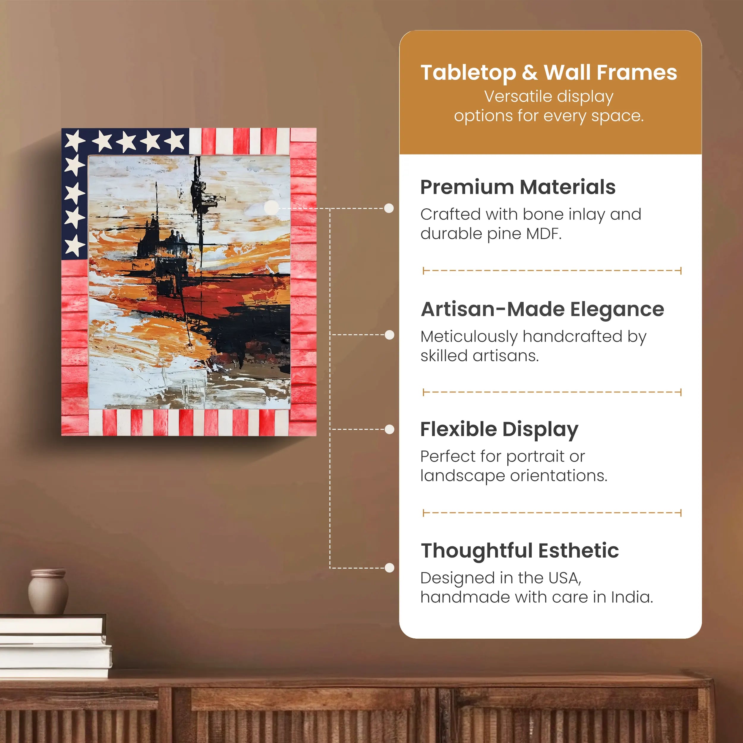 Poster Frames American Flag Poster Frames Handmade Souvenirs, 2 sizes