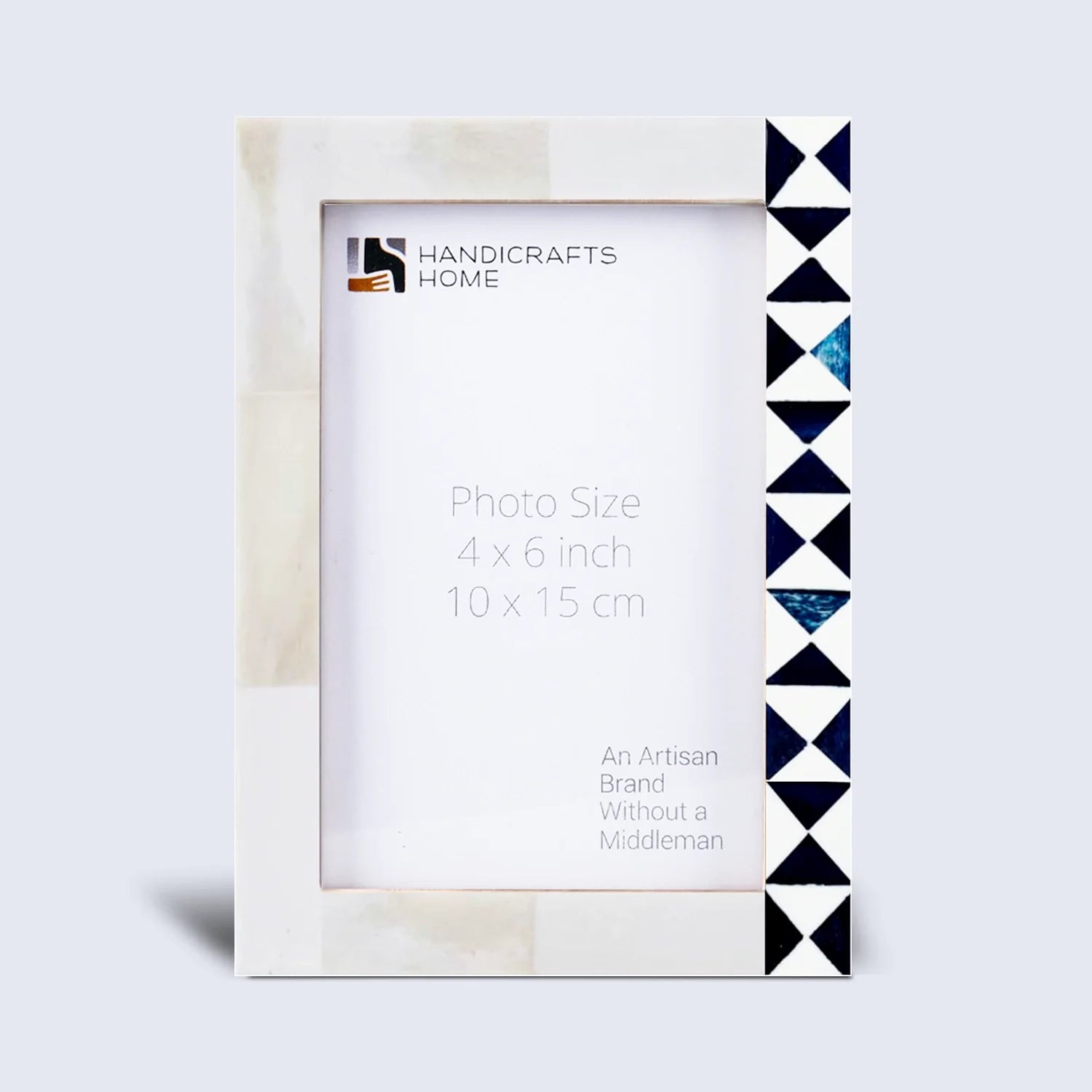 Picture Frame Indigo Mosaic Collection Bone Inlay White & Blue – 4x6 & 5x7"