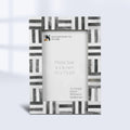 Picture Frames Brick Pattern Bone Inlay, Grey-White, 4x6, 5x7