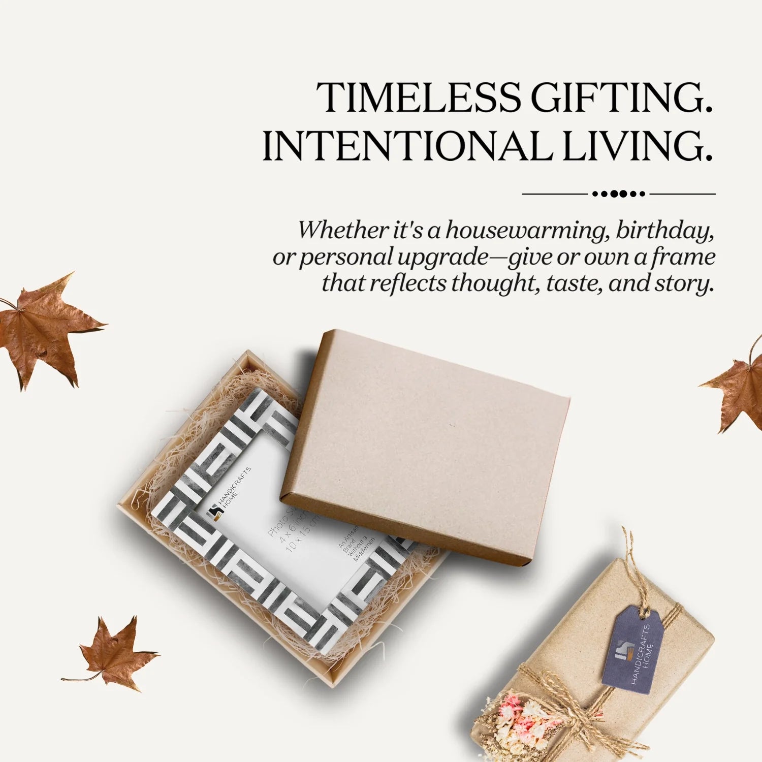 Picture Frames Brick Pattern Bone Inlay, Grey-White, 4x6, 5x7