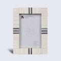 Picture Frame Linear Stripe Collection Bone Inlay White & Grey – 4x6 & 5x7"
