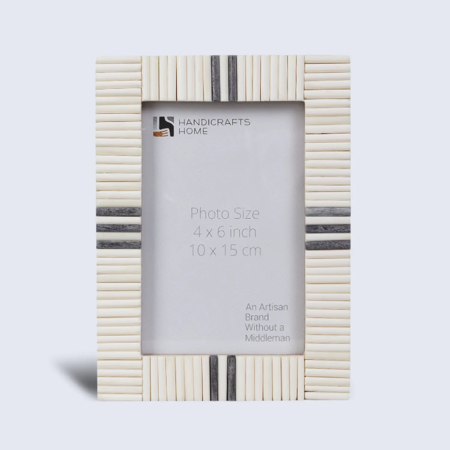 Picture Frame Linear Stripe Collection Bone Inlay White & Grey – 4x6 & 5x7"