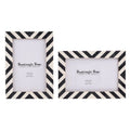 Candy Cane Liquorice Twist Resin Inlay Picture Frame, Black - White, 3 Sizes (Set of 2)