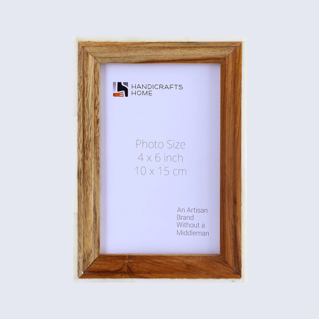 Picture Frame Fairground Exhibit Collection Bone Inlay & Wood Natural – 4x6 & 5x7"