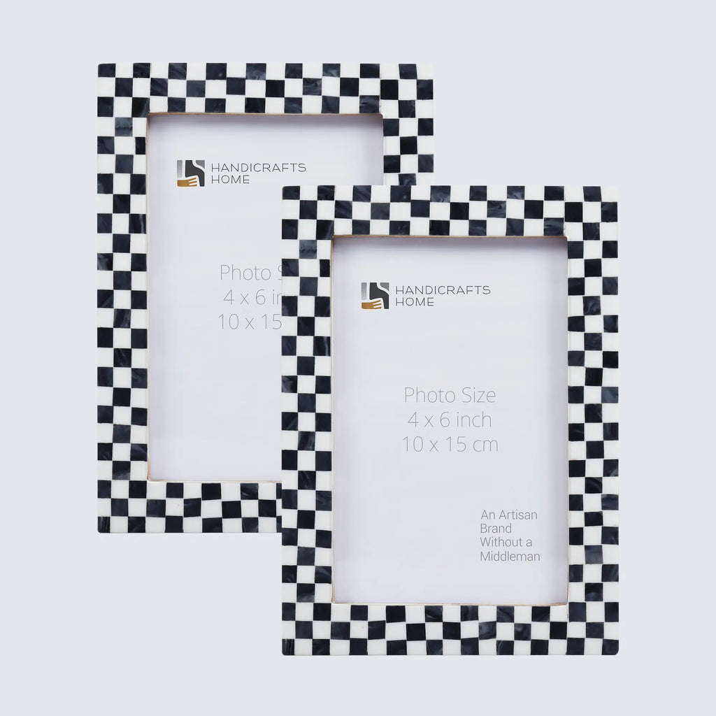 Picture Frame Manhattan Taxi Collection Resin Inlay Black & White – 3 Sizes (Pack of 2)