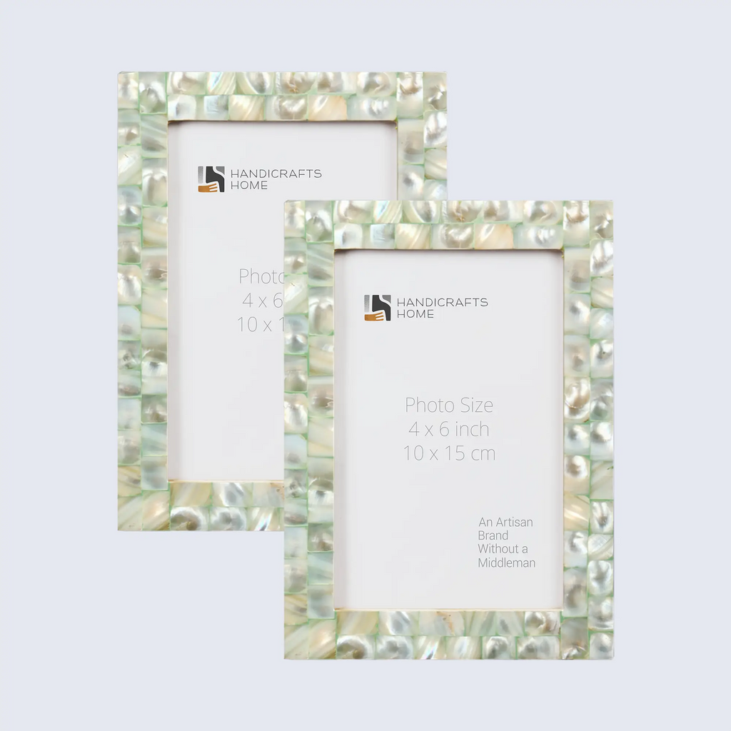Picture Frame Mother of Pearl Collection Mother of Pearl Green Pack of 2 -3 sizes