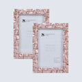 Picture Frame Mother of Pearl Collection  Pack of 2 Pink - 3 Sizes
