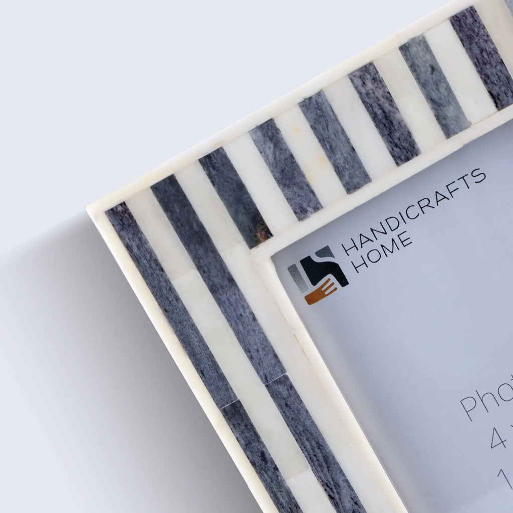 Picture Frames Kayala Saje Collection Bone Inlay, Grey-White, 4x6, 5x7 & 8x10